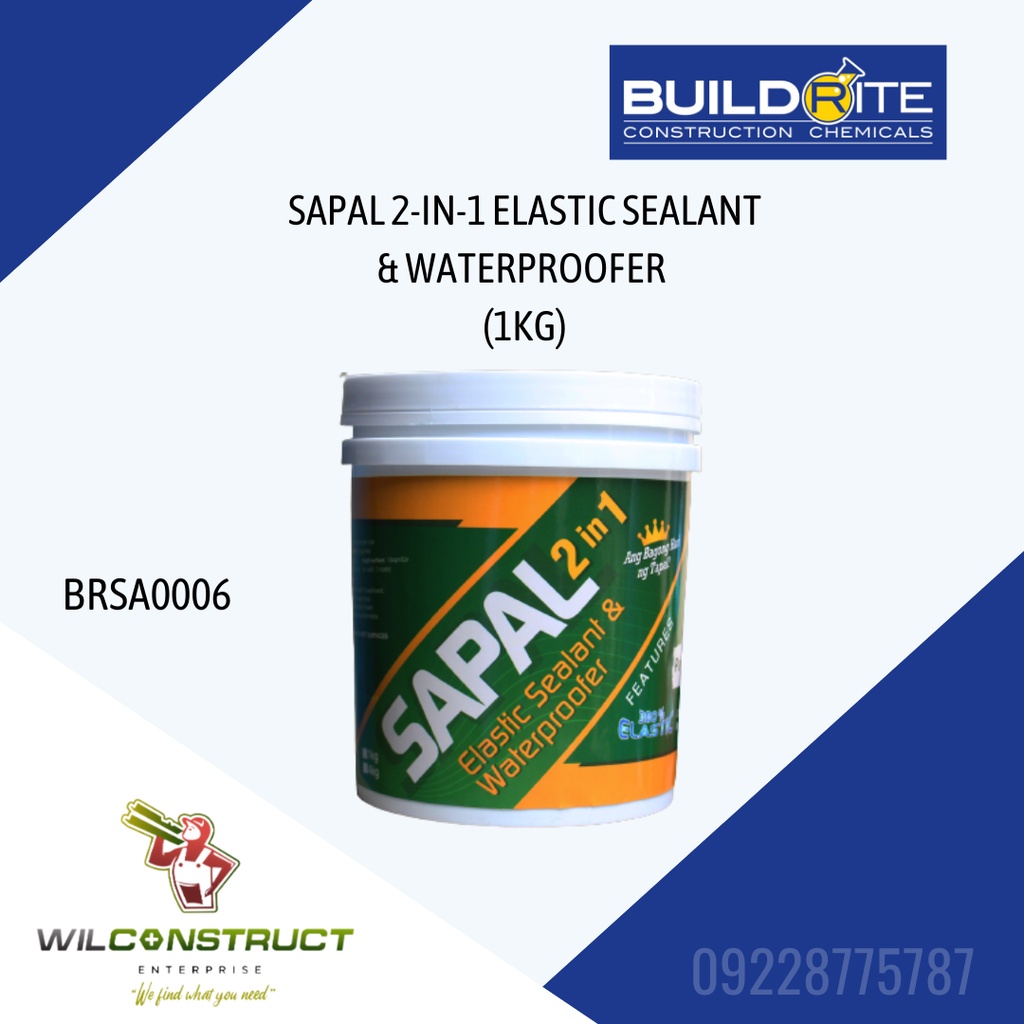 BUILDRITE SAPAL 2 in 1 (1kg) PAINTABLE ELASTIC SEALANT & WATERPROOFER ...