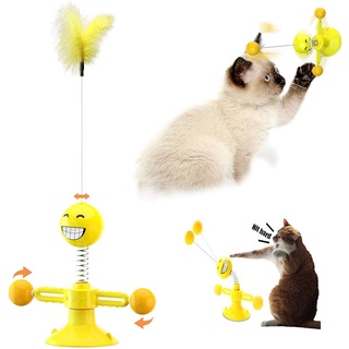 Cat Interactive Toy with Suction Cup Ball Feather 2 in 1 Funny Self and Kitten Interactive Toy