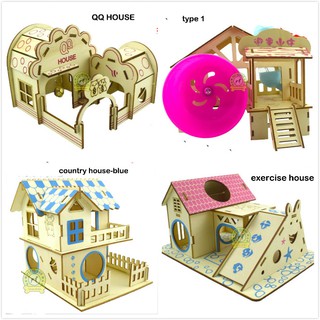 Wooden Hamster House,Hideout Hut Exercise Natural Funny Nest Toy