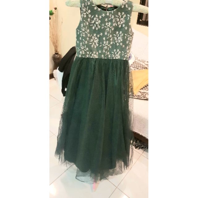 emerald green chiffon dress