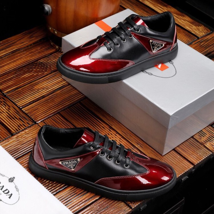 prada red and black sneakers