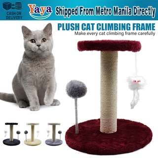 【Fast Delivery】Cat Climbing Scratchers Post Toy Double Layers Plush grinding claw toy