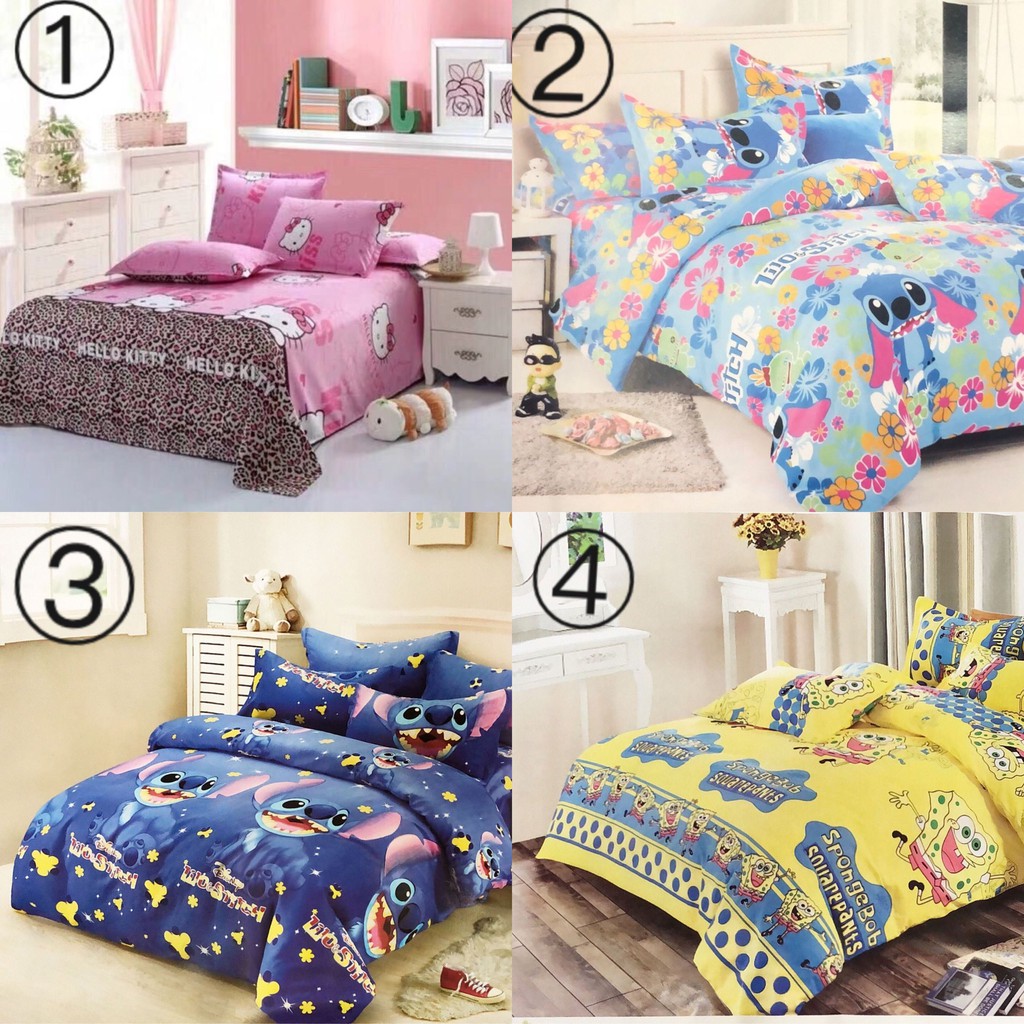 Cartoon Bed Sheet 3IN1 | Shopee Philippines