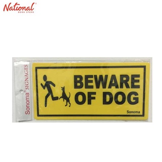 Sonoma Signage 4X8 Inches Yellow Beware Of Dog - Office - Business - Essentials