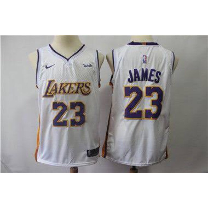white lebron lakers shirt