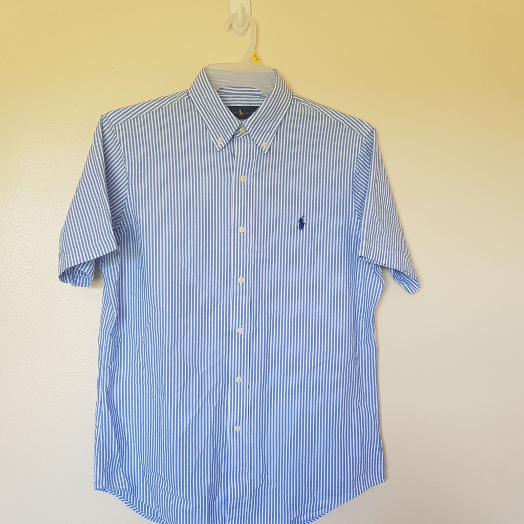 blue polo dress shirt