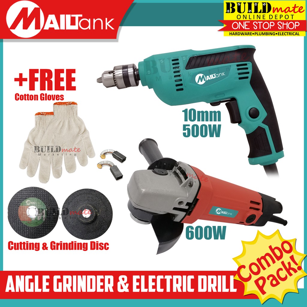 MAILTANK COMBO Angle Grinder 600W & Electric Drill 500W Shopee