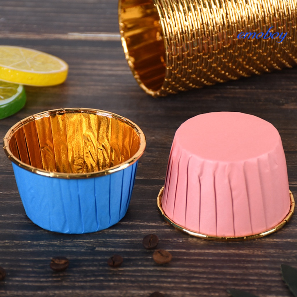 emoboy 50Pcs Cupcake Cake Liner Wrappers Paper Cup Tray Muffin Anti-Oil Baking Supply