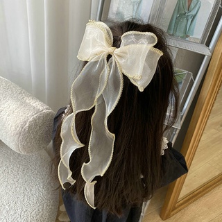 Korean Bowknot Hair Claw Sweet Streamer Bow Clips Princess Headdress Children Hair Accessories #9