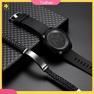 Tushan 2Pcs Men Sports Waterproof Electronic Digital Luminous Wrist Watch + Bracelet