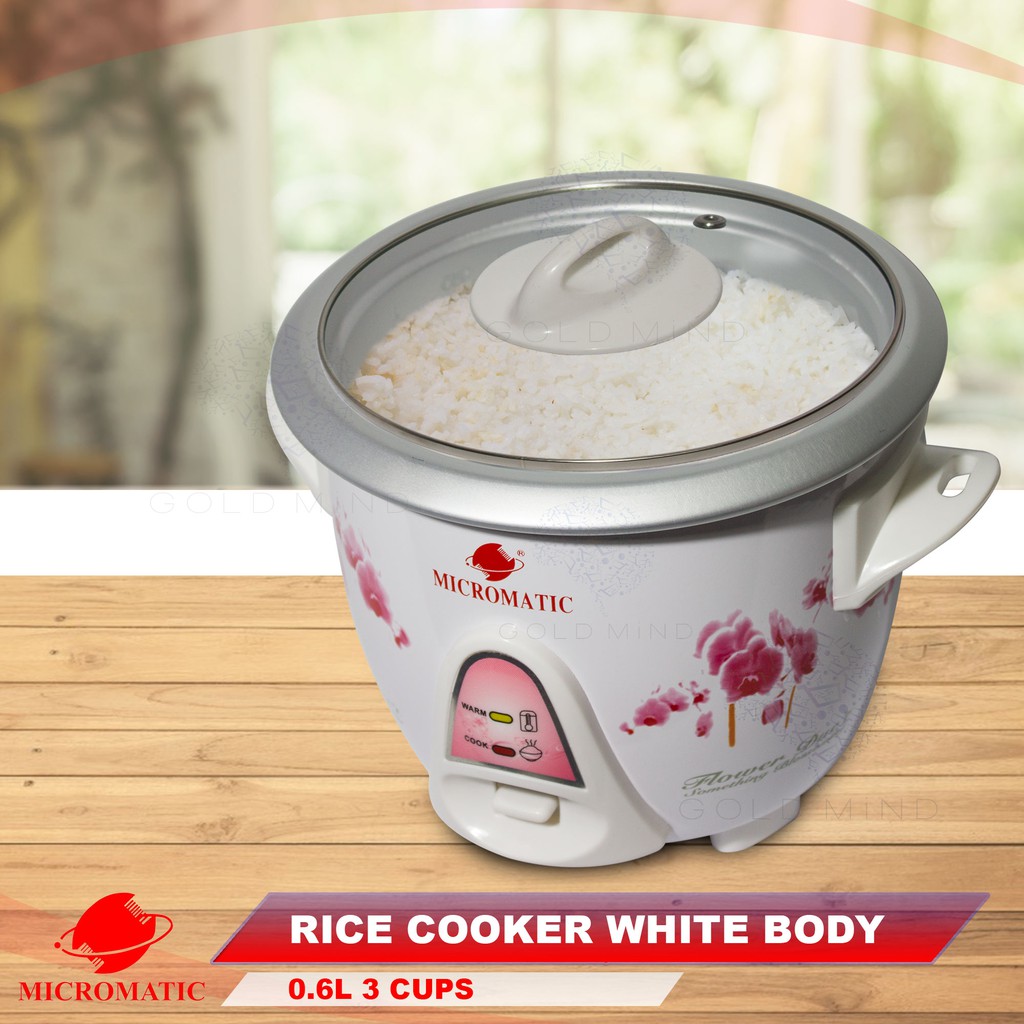 Micromatic 0.6L Rice Cooker MRC3 Yellow Elephant Everyday Low