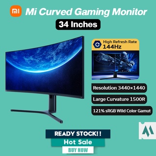 Xiaomi 34 inch Curved Monitor Mi Ultrawide VA Gaming Display 144hz AMD Free Sync WQHD 121% sRGB