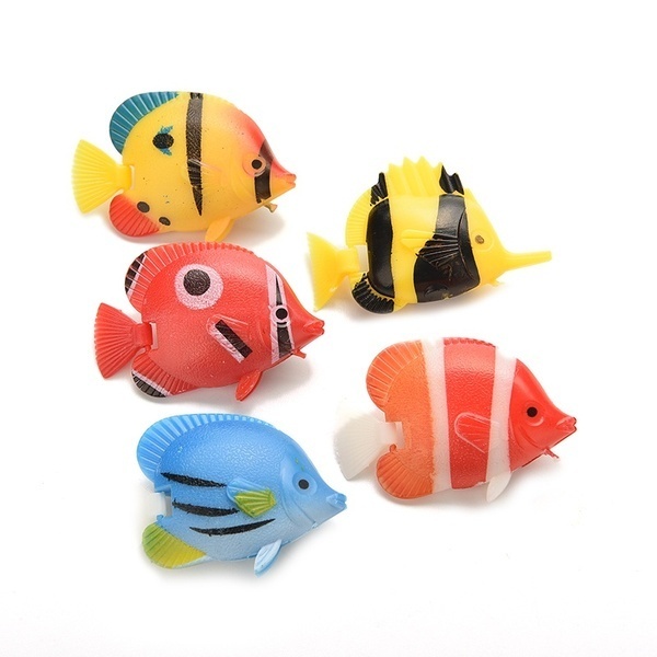 5 Pcs Artificial Tropical Fish Floating Aquarium Fish Tank Toy Ready ...