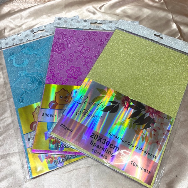 Glitter Sticker Paper A4 Sparkling Sticker Paper Glitter Sticker Paper Set Shopee Philippines