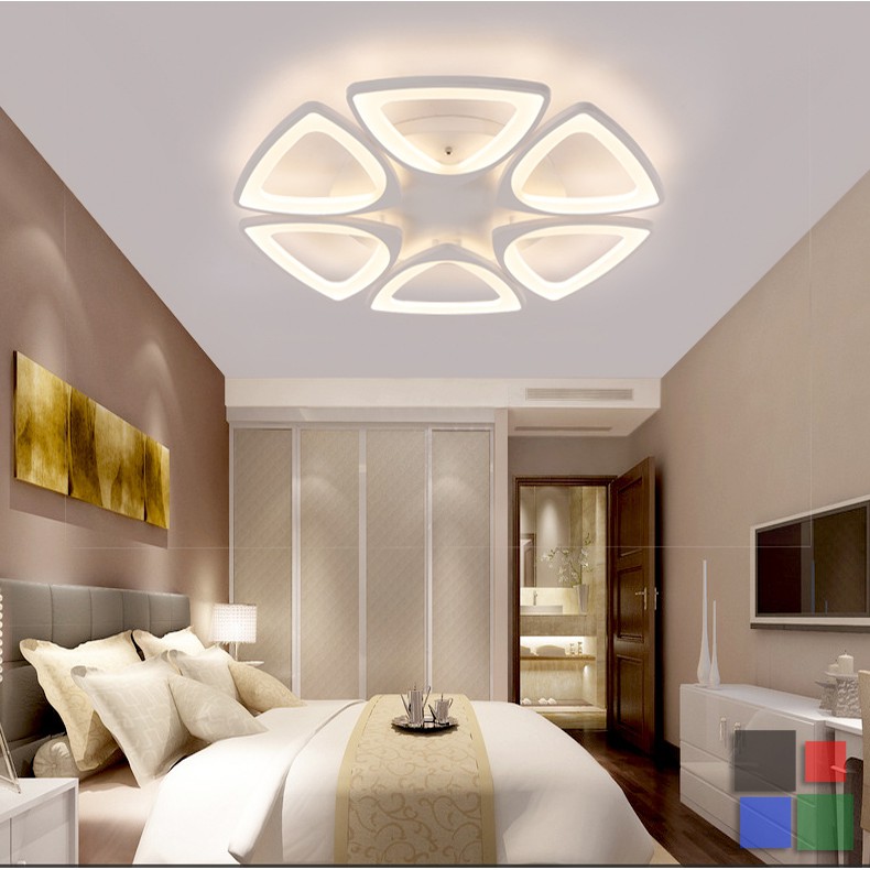 Led Modern Chandelier Architectural Triangle Design Ceiling Lamp Tricolor