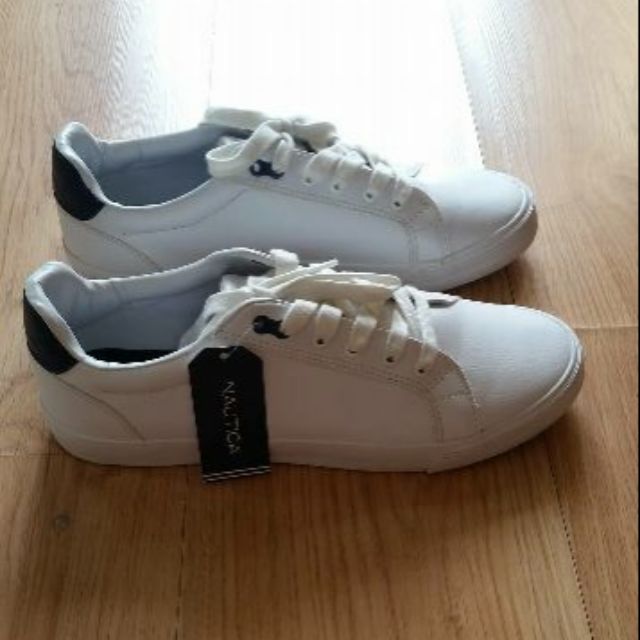 nautica white leather sneakers