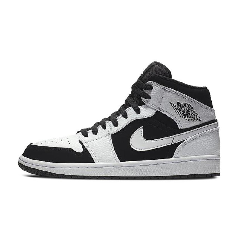 jordan 1 mid panda black and white