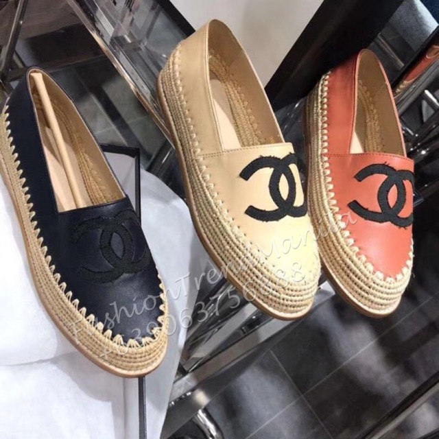 chanel espadrilles leather