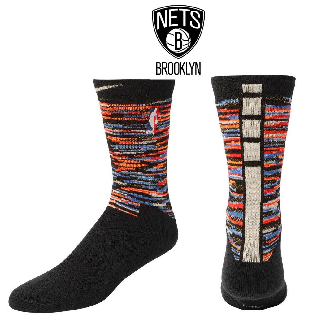 men's brooklyn nets nike elite city edition performance crew socks