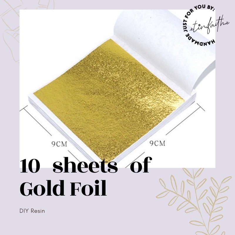 10 sheets of Gold Foil Paper (diy resin art) Shopee Philippines