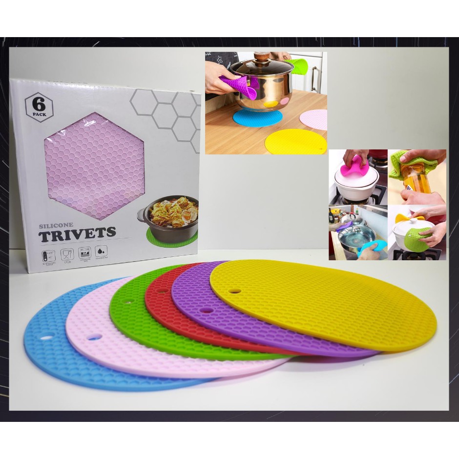 HONEYCOMB DESIGN SILICONE TRIVET MAT HEAT RESISTANT PAN HOLDER POT HOLDER ROUND HONEYCOMB DESIGN SILICONE TRIVET MAT HEAT RESISTANT PAN HOLDER POT HOLDER ROUND