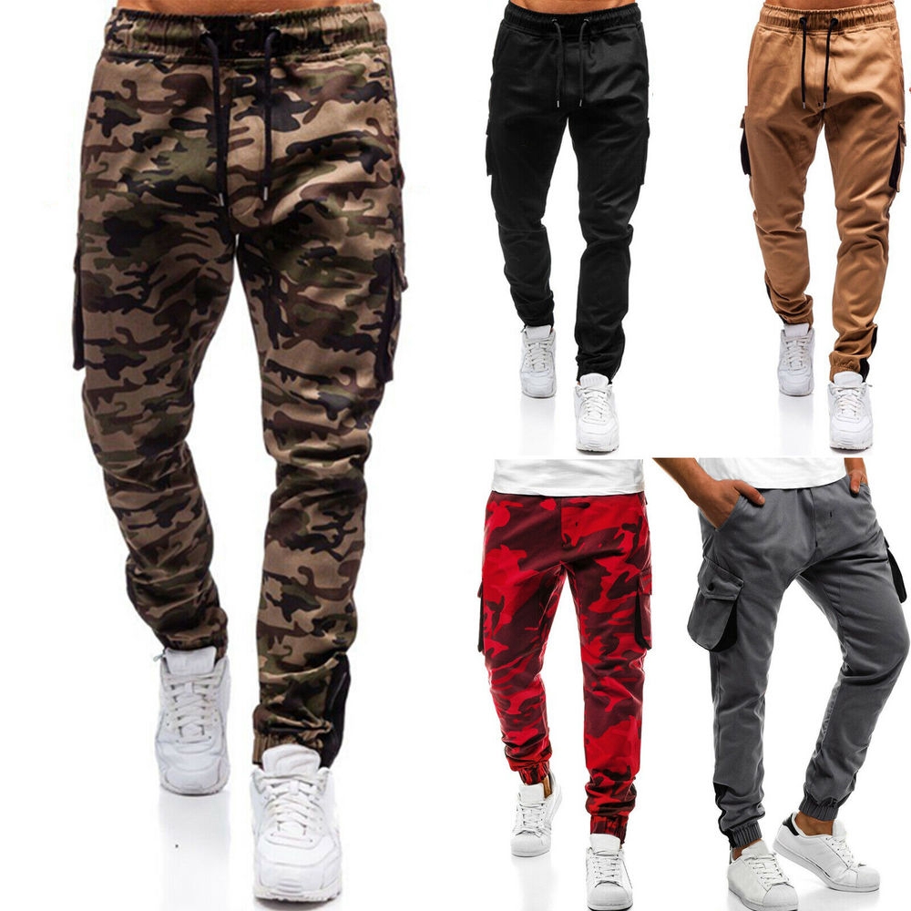 mens slim fit camo joggers