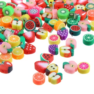 Free Ship 100Pcs Mixed Polymer Fimo Clay Fruit Spacer Beads Jewelry Making