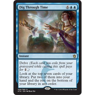 Magic The Gathering Dig Through Time Ktk Mint Rare Mtg Blue Shopee Philippines