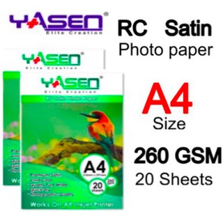 Yasen RC Satin Waterproof Photo Paper 260GSM A4 SIZE