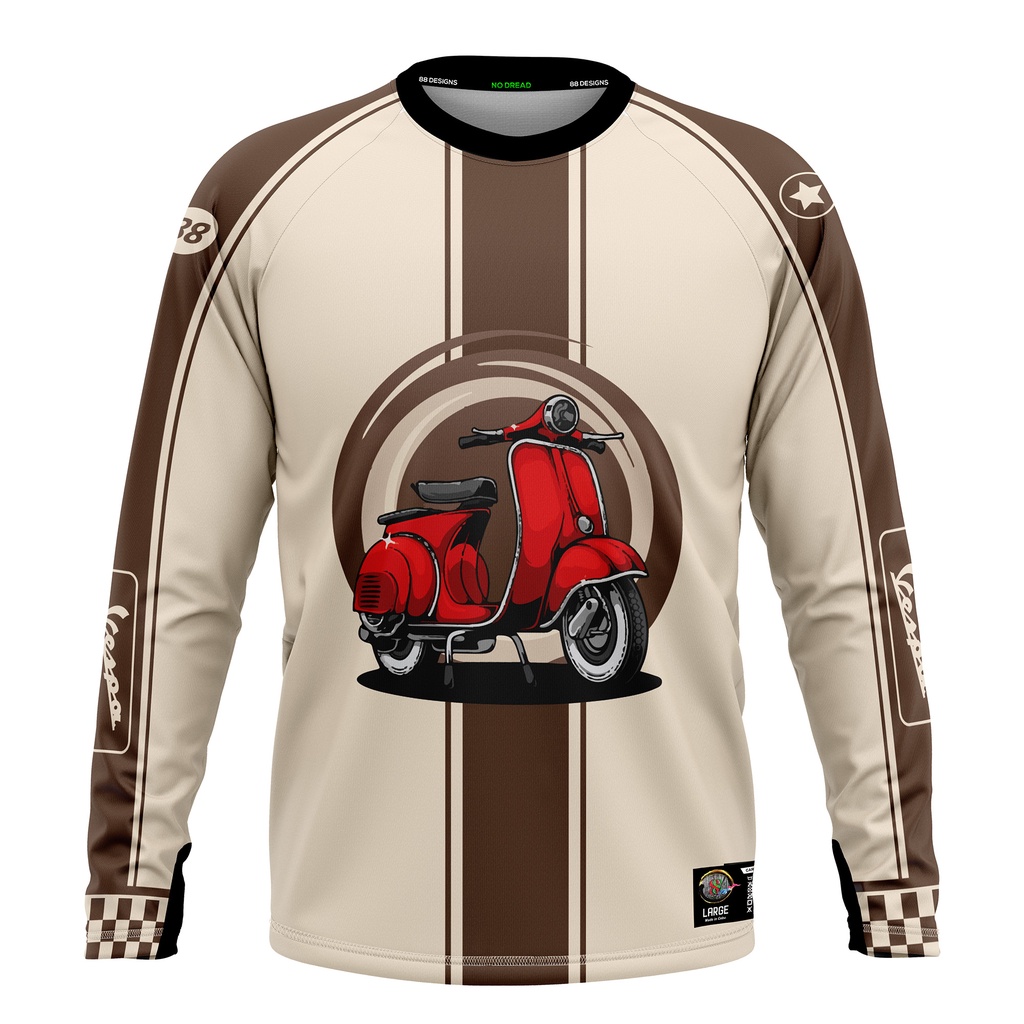 Motor Cycle Jersey Long Sleeve for Men Drifit Bigsize Plain VESPA