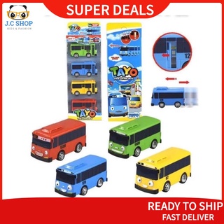 【Ready Stock]¤﹍∈J.C SHOP TAYO BUS The Little Bus 4 in 1 Pull Back Bus Openable Door Toy Set Rear pul