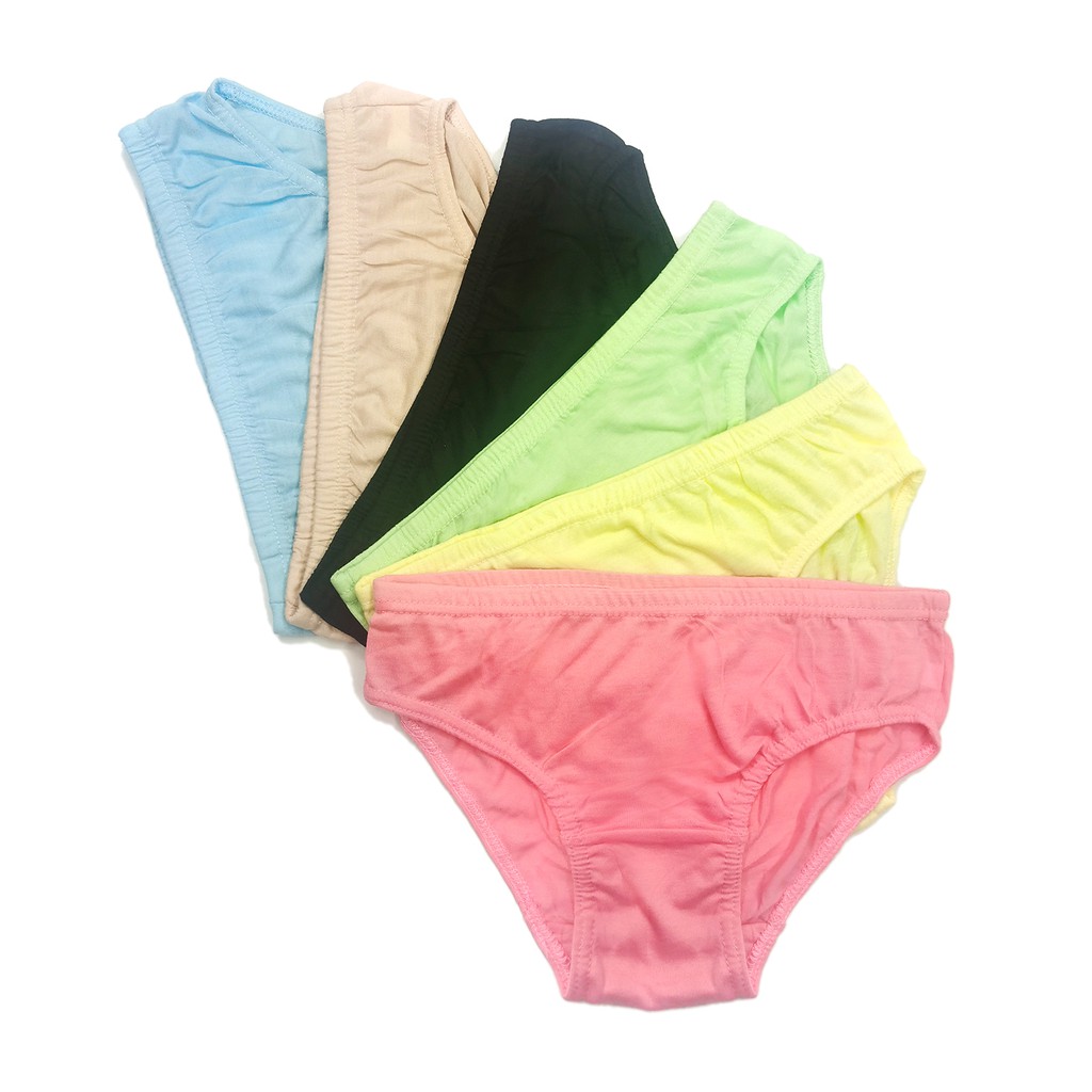 ABMA 6 Pcs Plain Color Bikini Panty Teen To Adult