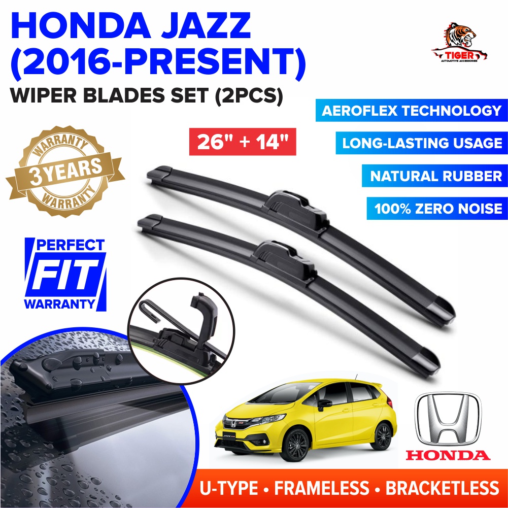 Honda Jazz 2016 to Present Wiper Blade Set (26"+ 14") Perfect Fit
