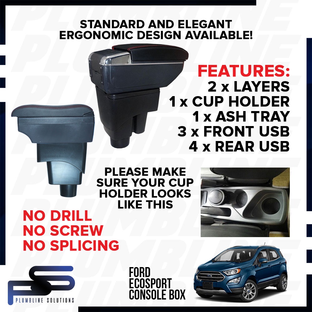 Car Armrest Ford Ecosport Accessories Console Box Arm Rest Premium