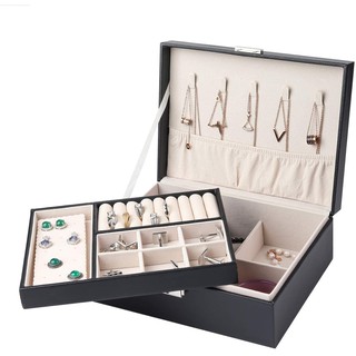 JEWEL Jewelry Organizer Box Women Jewelry Storage Organizer Box with Lock for Necklace Earring Rings