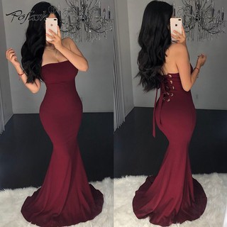 red strapless evening dress