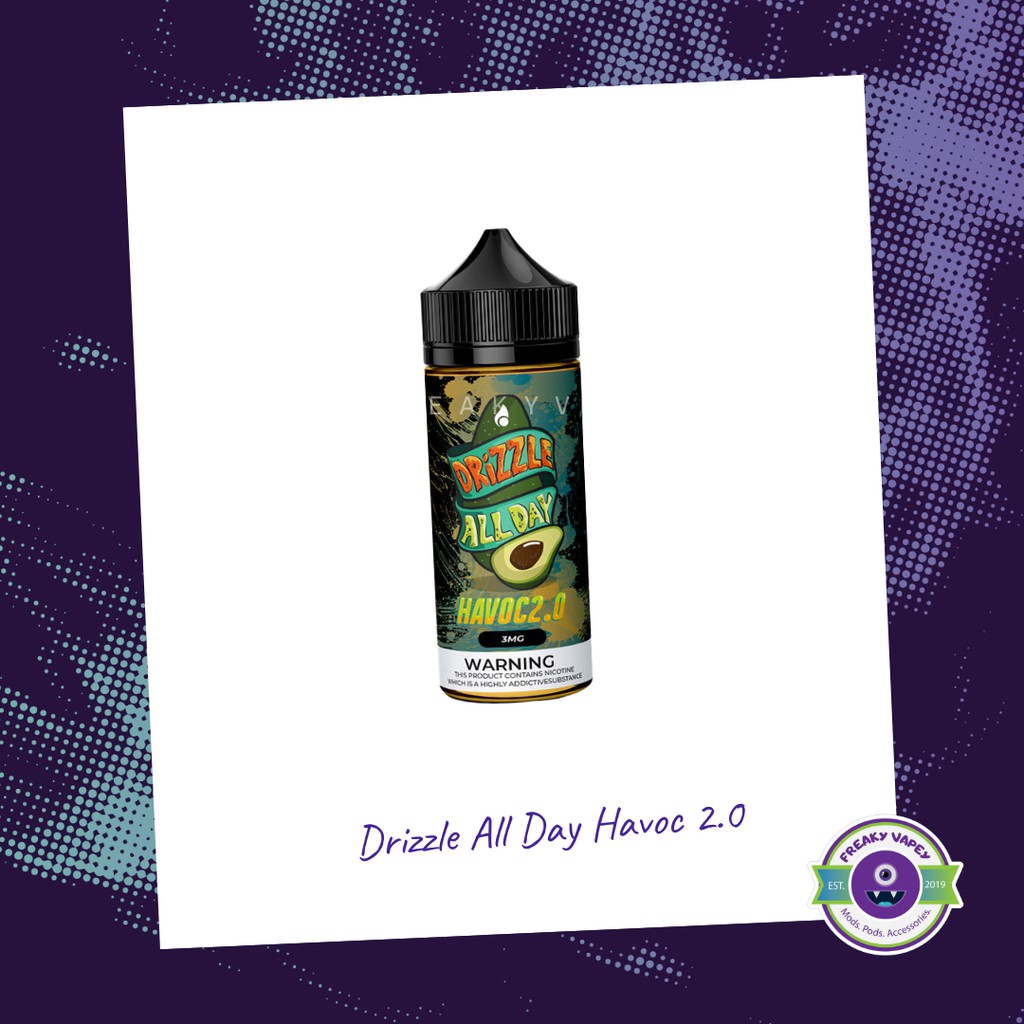 Drizzle Havoc 2.0 Avocado Melon Shake 100ml 3mg Freaky Vapey Shopee