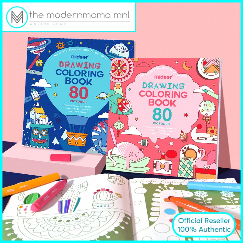 Mideer Drawing, Coloring Book 80 pictures Ages 3+ Shopee Philippines