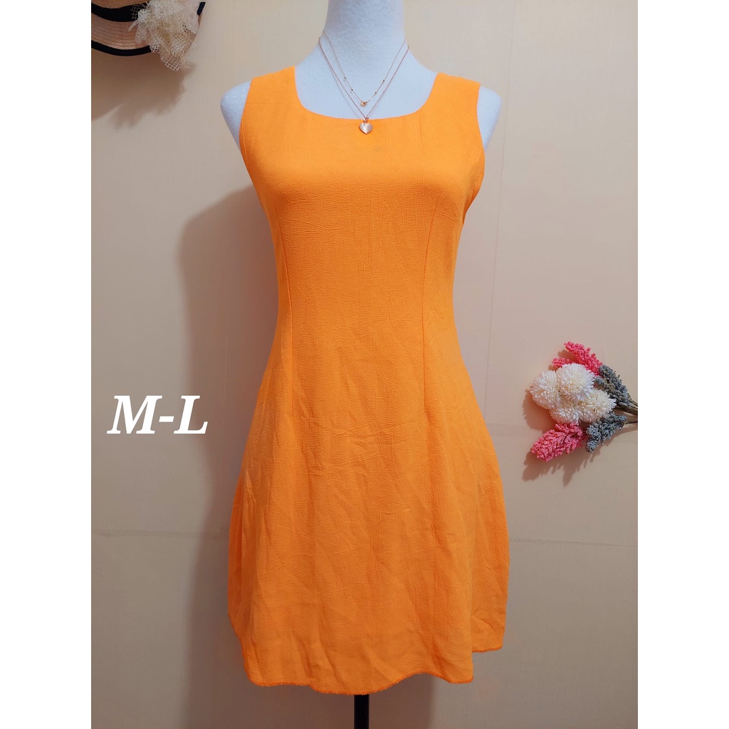 Bayleaf Clothing Preloved Korean Style Orange Sexy Cute Dress Shopee