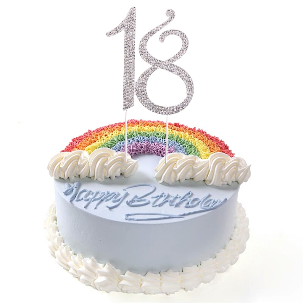 5" Crystal Rhinestone Number Seventeen 17 Silver Cake Topper Top Birthday Party 