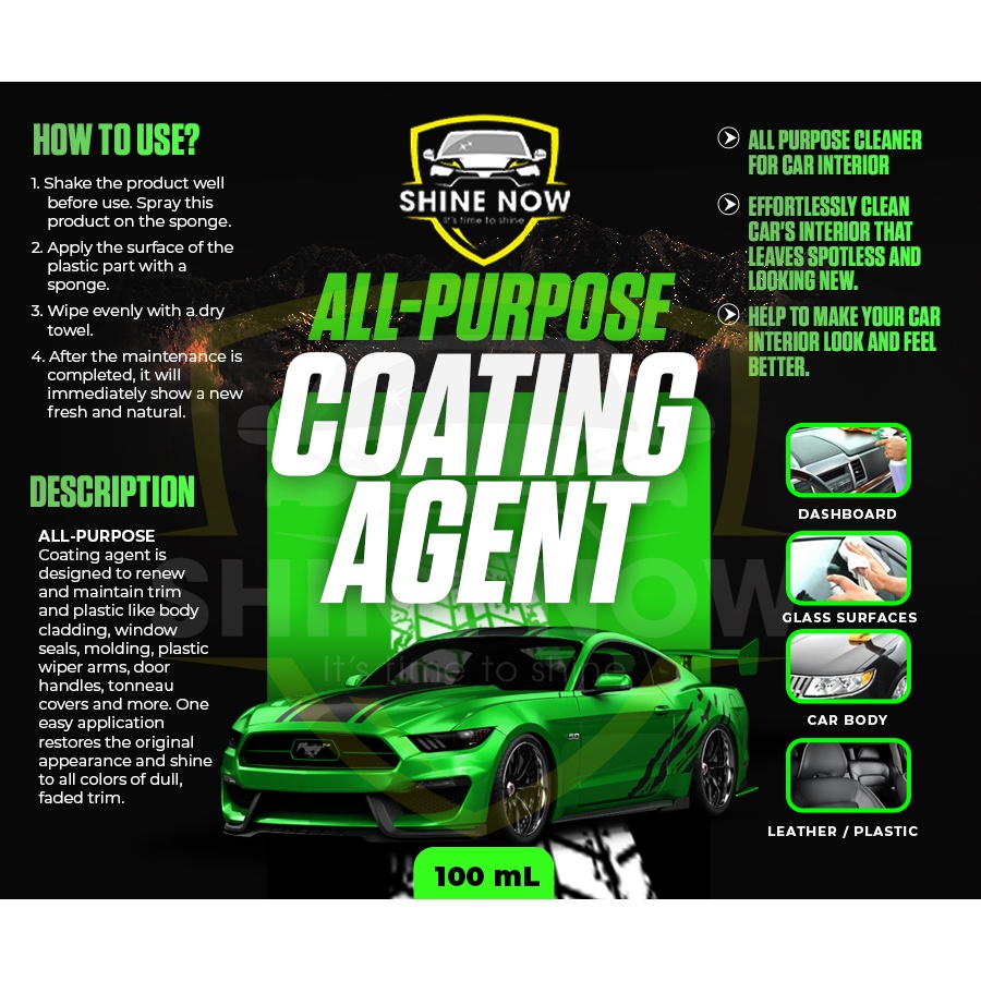Shine now All Purpose Coating Agent 100 ml (car wax, motorcycle wax
