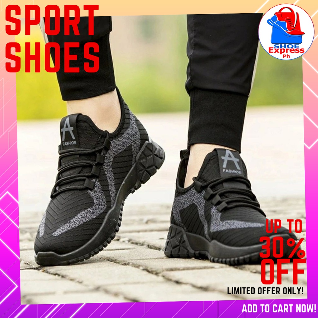 𝐒𝐇𝐎𝐄 𝐄𝐗𝐏𝐑𝐄𝐒𝐒 Mens Rubber Shoes Black Men Sports Lace Summer Breathable Running Jogging Sneakers 9044