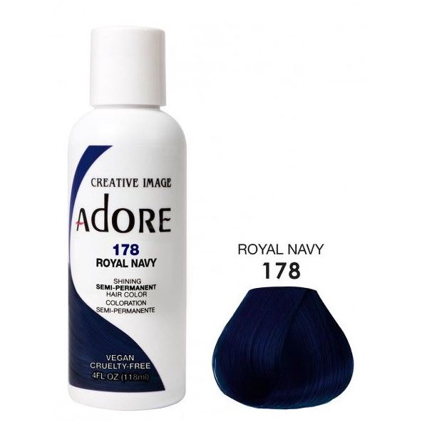 Adore Royal Navy 178 dark blue color semi permanent hair dye | Shopee ...