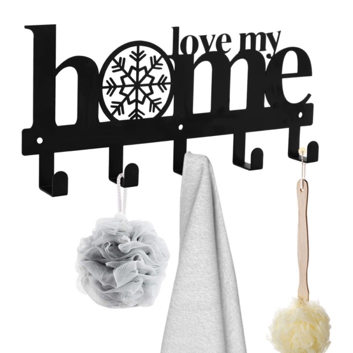 WallMounted Door Hook Organizer, AntiRust Waterproof Black Cloth Hook