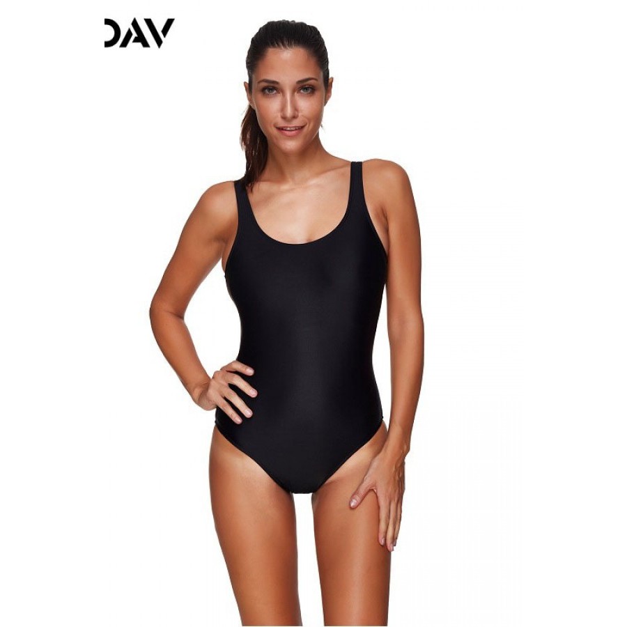 classic black one piece swimsuit