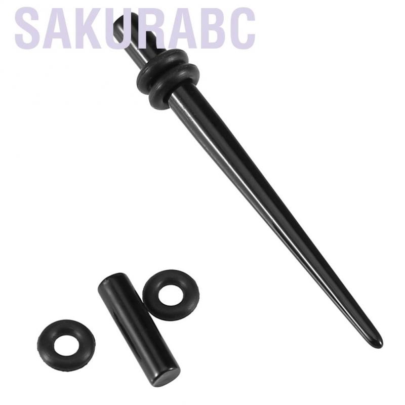 Sakurabc 36pcs Acrylic Tapers & Flesh Tunnels Ear Gauges Stretching Expanding Kit 14G-00G（Black） - i #6