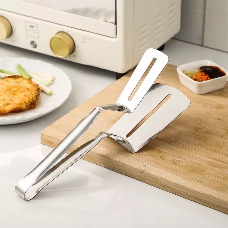 Stainless Steel Frying Shovel Clip Fried Fish Steak Shovel Kitchenware Fried Food Tongs Spatula Tong