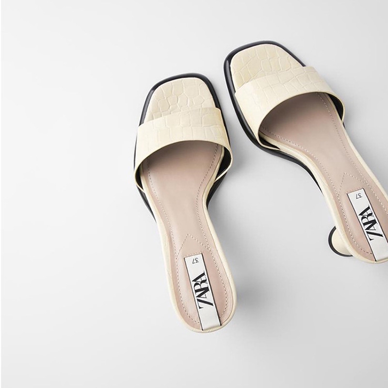 ZARA high-heeled slippers female 20 