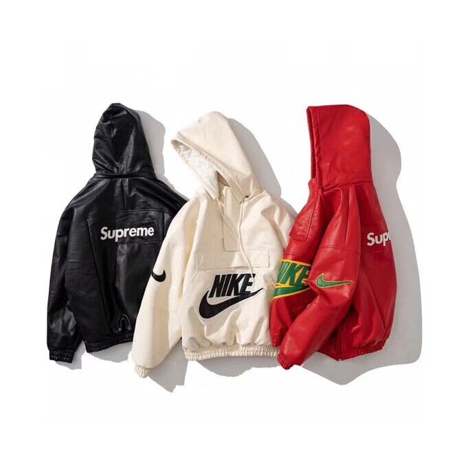 nike supreme leather jacket