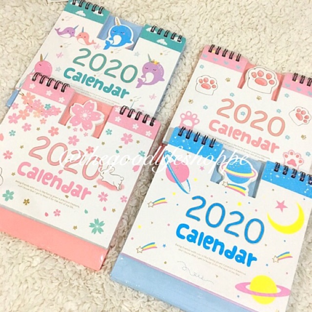 2020 Cute Desk Calendar Panda Stitch Hello Kitty Unicorn Great As